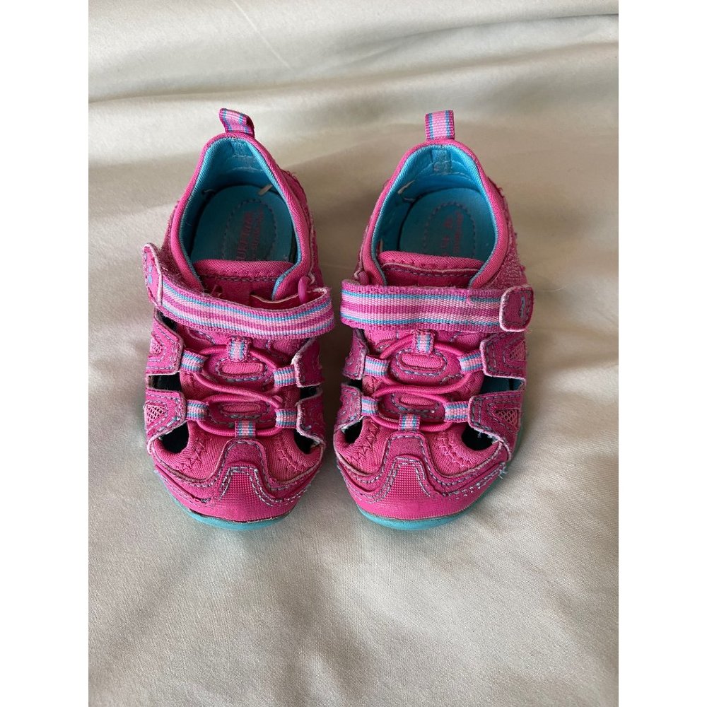 Surprise Toddler Girls Pink / Green Tennie Style Sandals